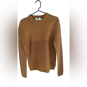 TOPMAN Knitted Sweater Small Men's Mustard Fisherman Cozy Fall 100% Acrylic